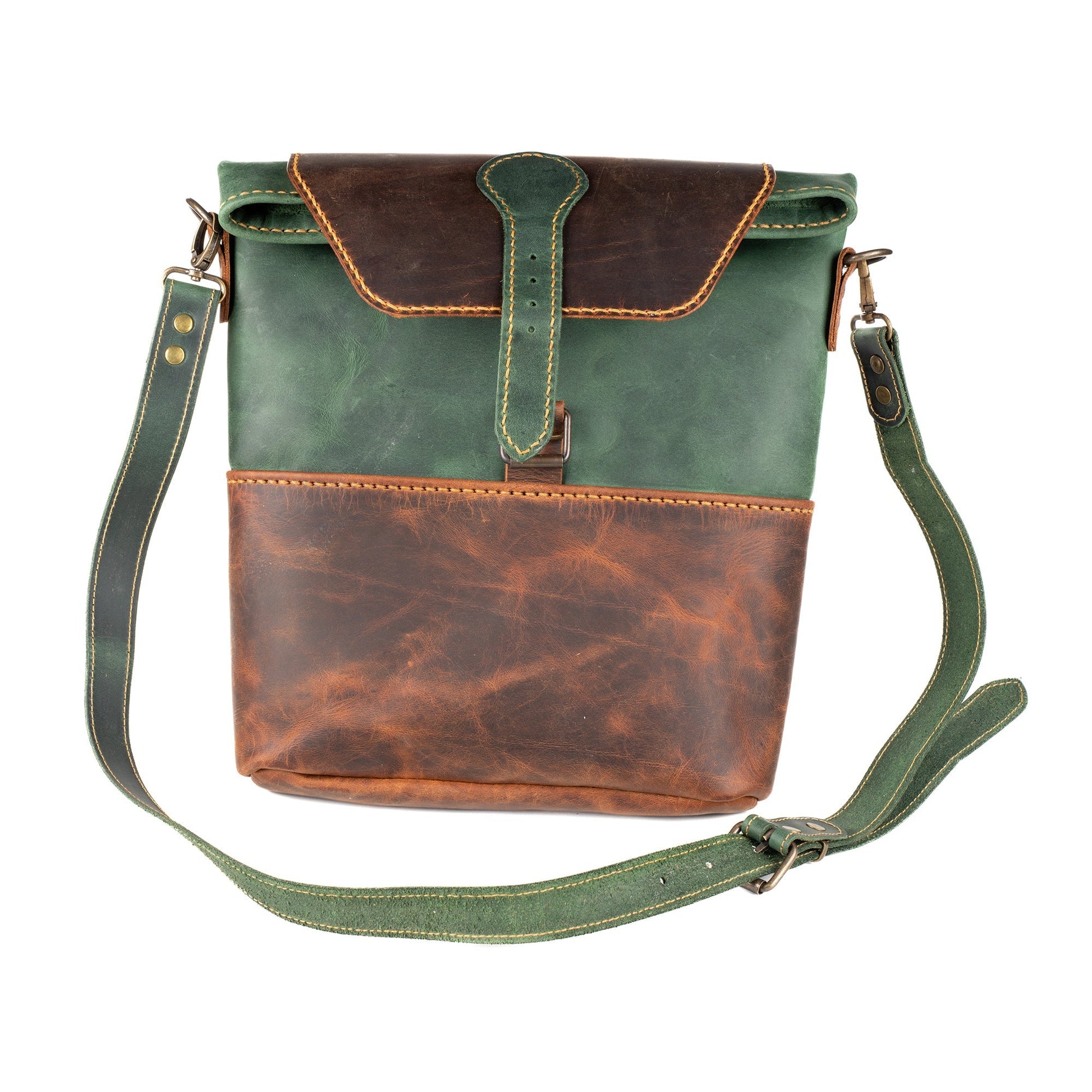 Green Leather Crossbody Bag Phaselis