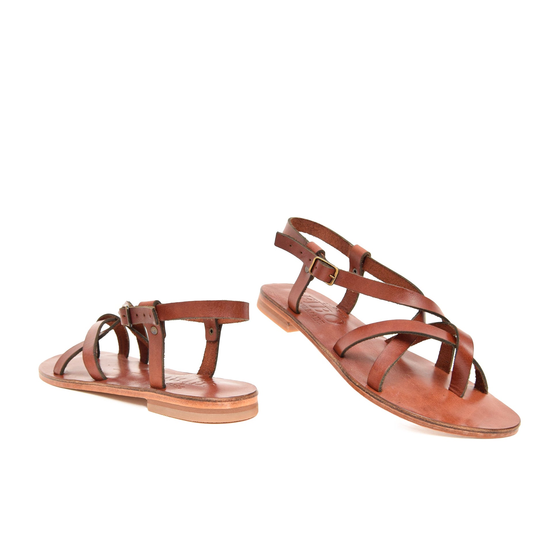 Hemera Chestnut Brown Leather Women’s Sandals