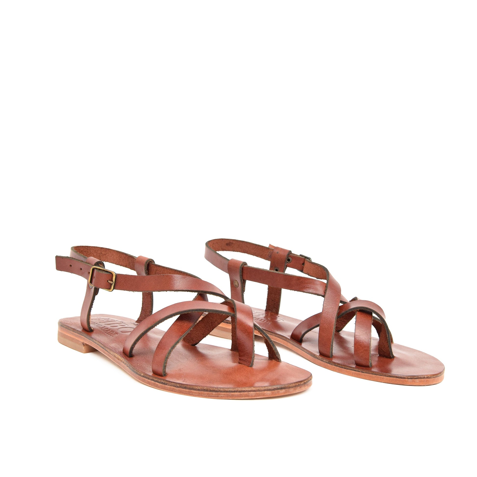 Hemera Chestnut Brown Leather Women’s Sandals