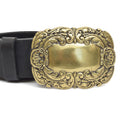 Leather Belt Black with Changeable Buckle Bolt