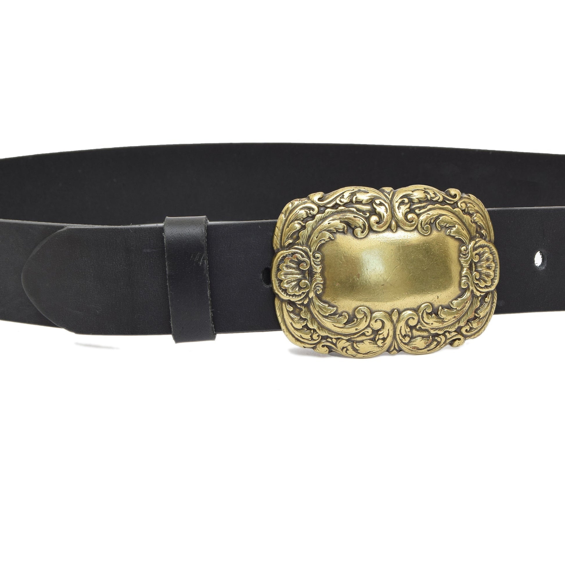 Leather Belt Black with Changeable Buckle Bolt