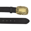 Leather Belt Black with Changeable Buckle Bolt