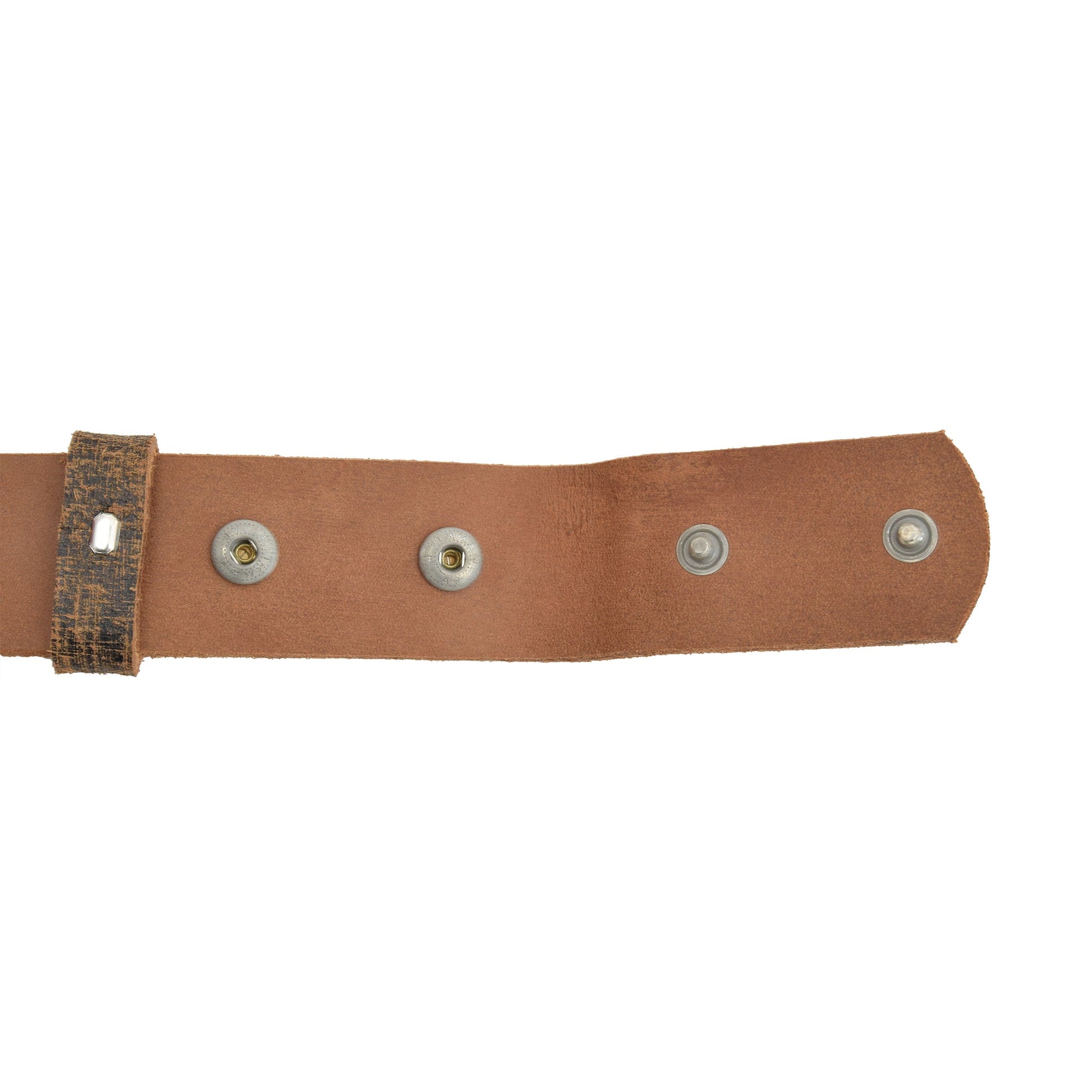 Leather Belt Brown with Changeable Buckle Hues