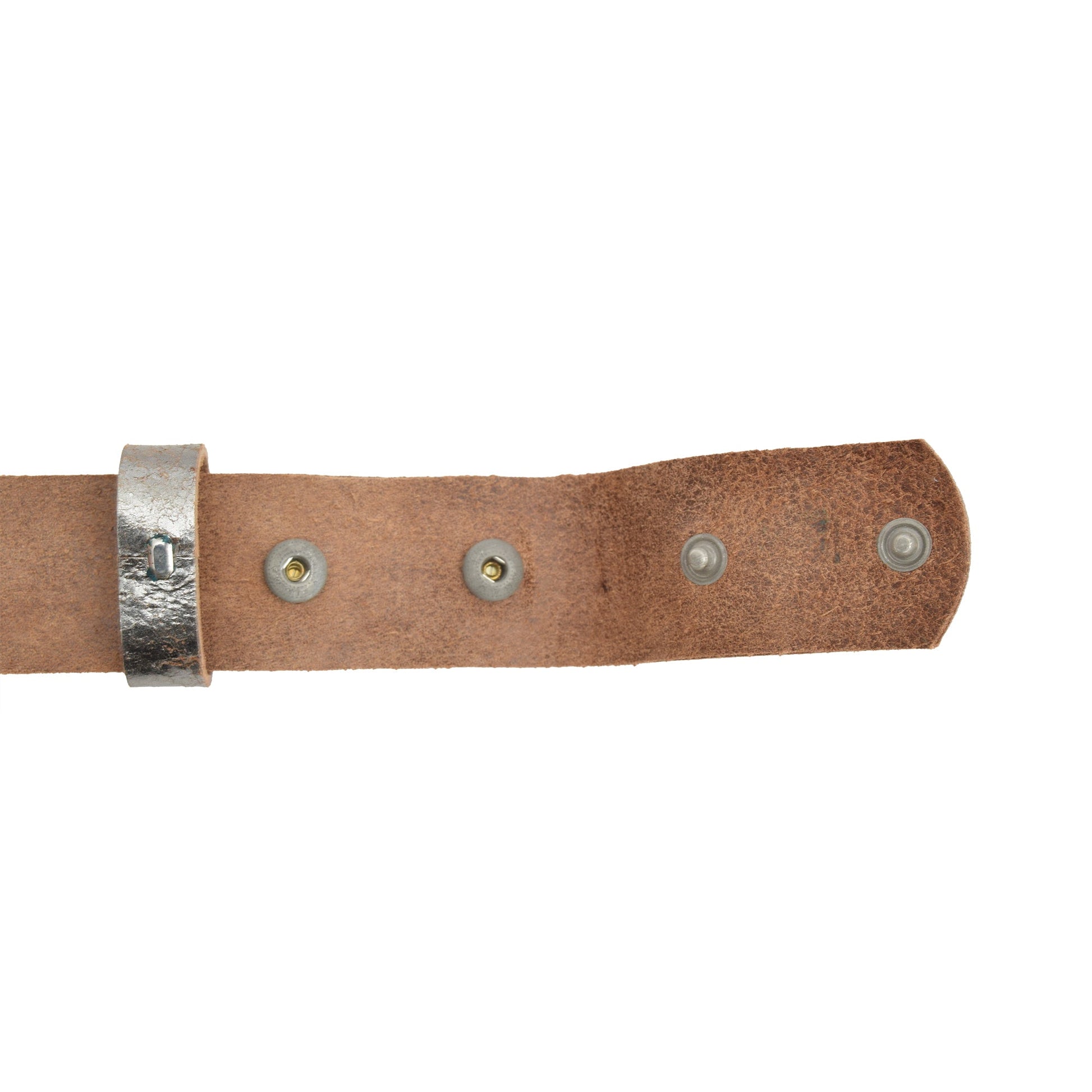 Leather Belt Silver with Changeable Buckle Ethereal