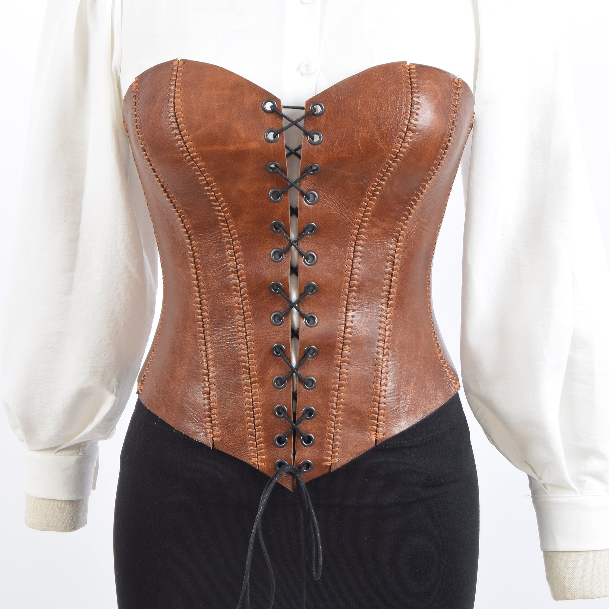 Leather Bustier Brown Madison