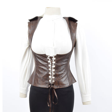 Leather Bustier Chestnut Brown VividAurora