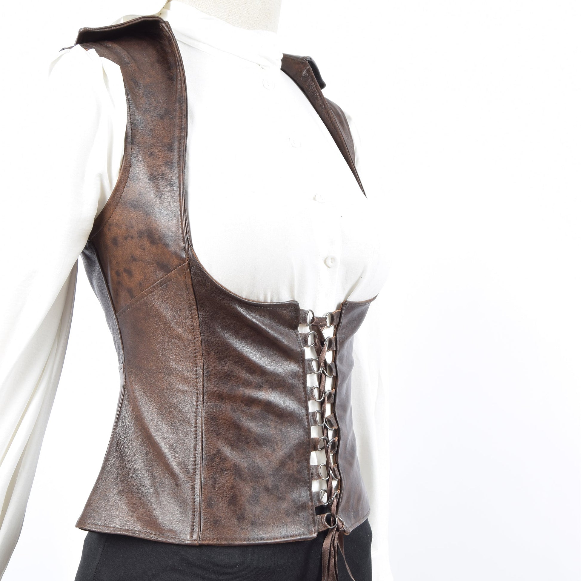 Leather Bustier Chestnut Brown VividAurora