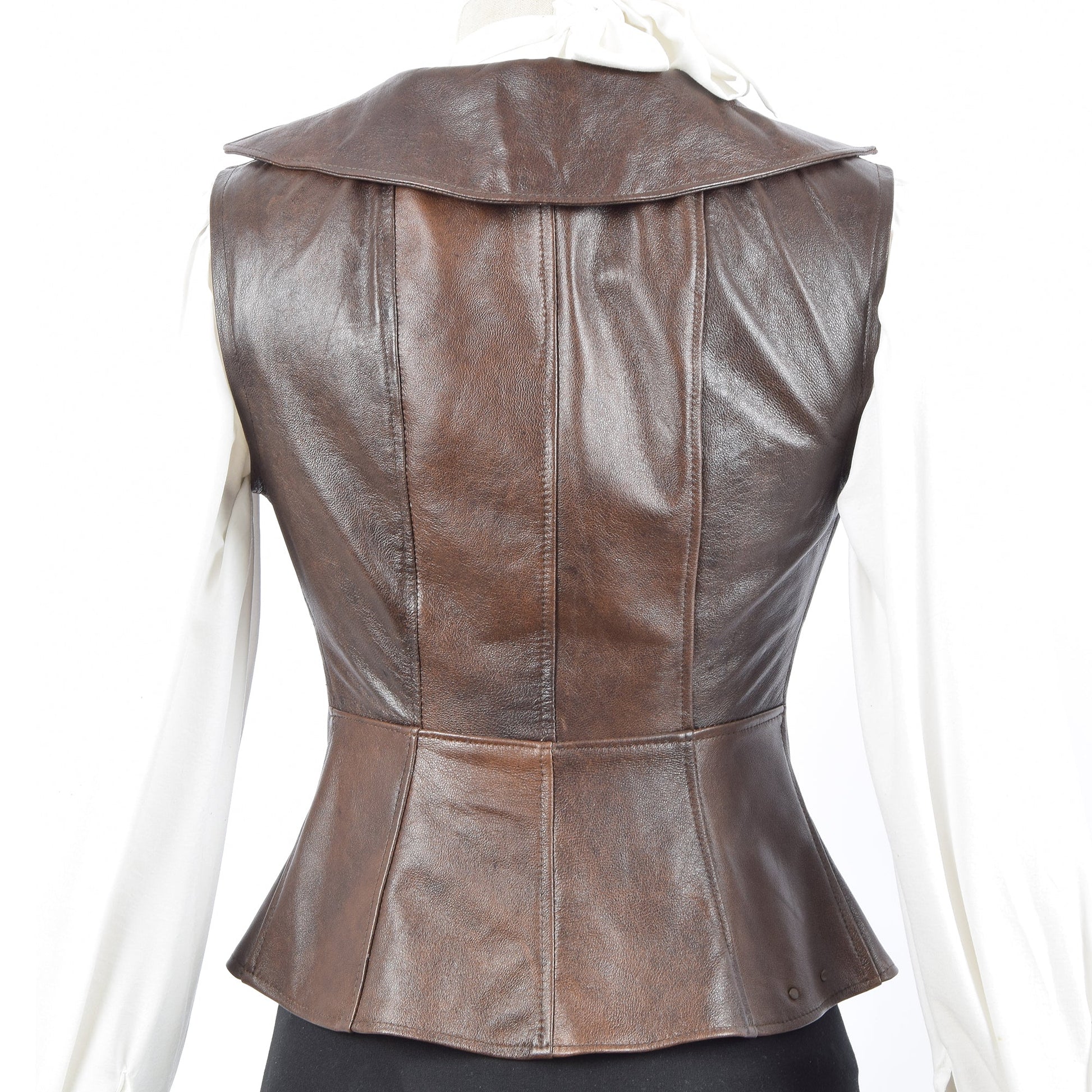 Leather Bustier Chestnut Brown VividAurora