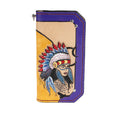 Leather Carved & Crafted Wallet Mohawk Colorfull