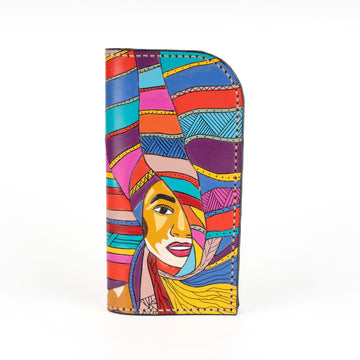 Leather Carved & Crafted Wallet Women Colorfull