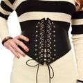 Leather Corset Black Leaftora