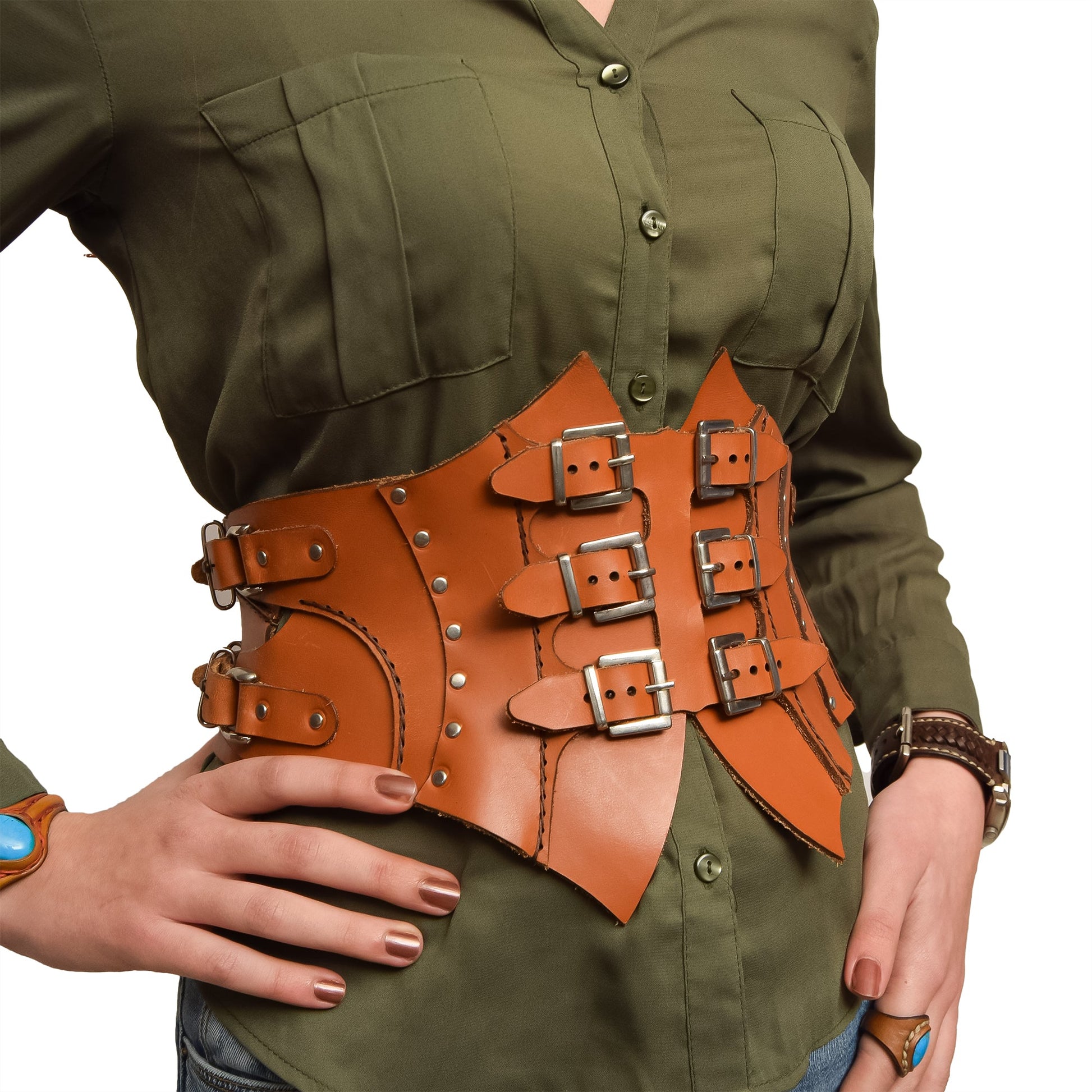 Leather Corset Tan Glamour