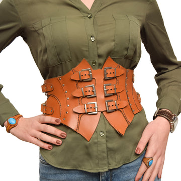 Leather Corset Tan Glamour