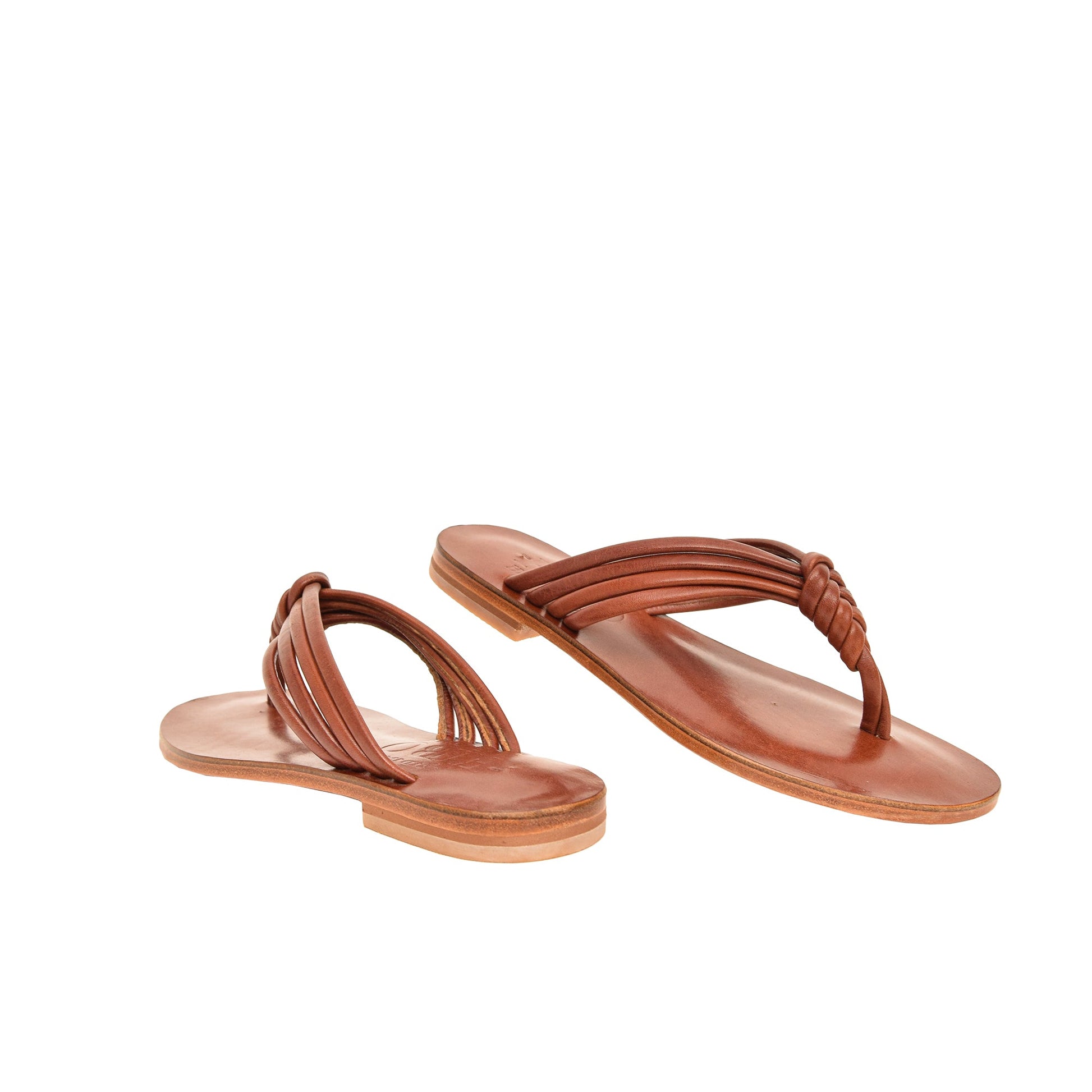 Olivia Chestnut Brown Leather Women’s Slippers