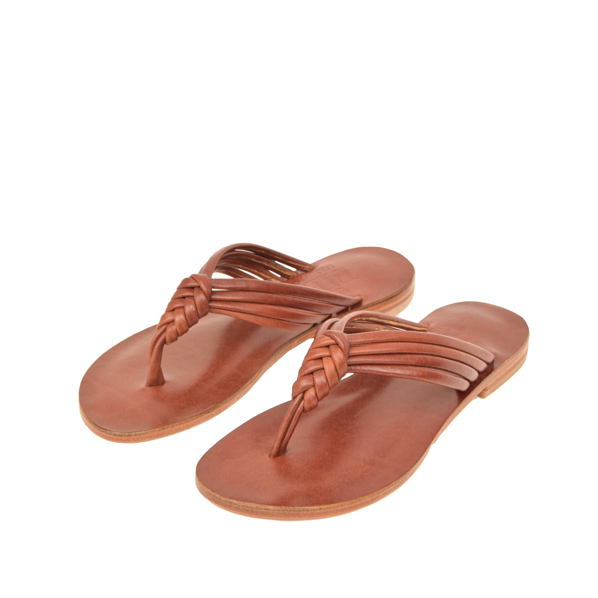 Olivia Chestnut Brown Leather Women’s Slippers