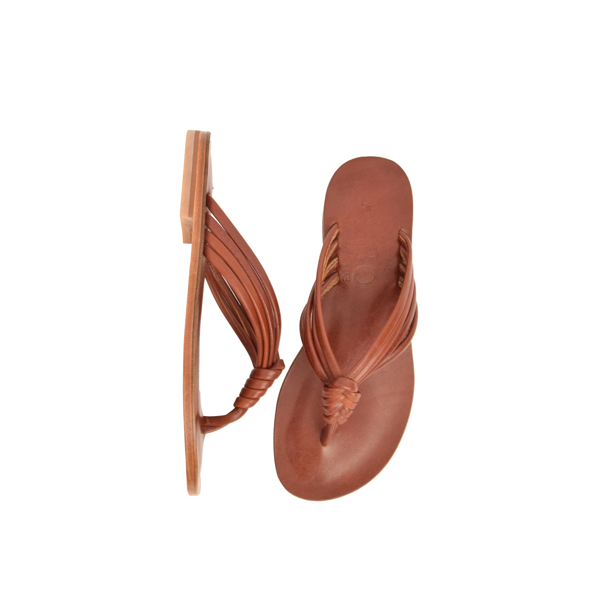 Olivia Chestnut Brown Leather Women’s Slippers