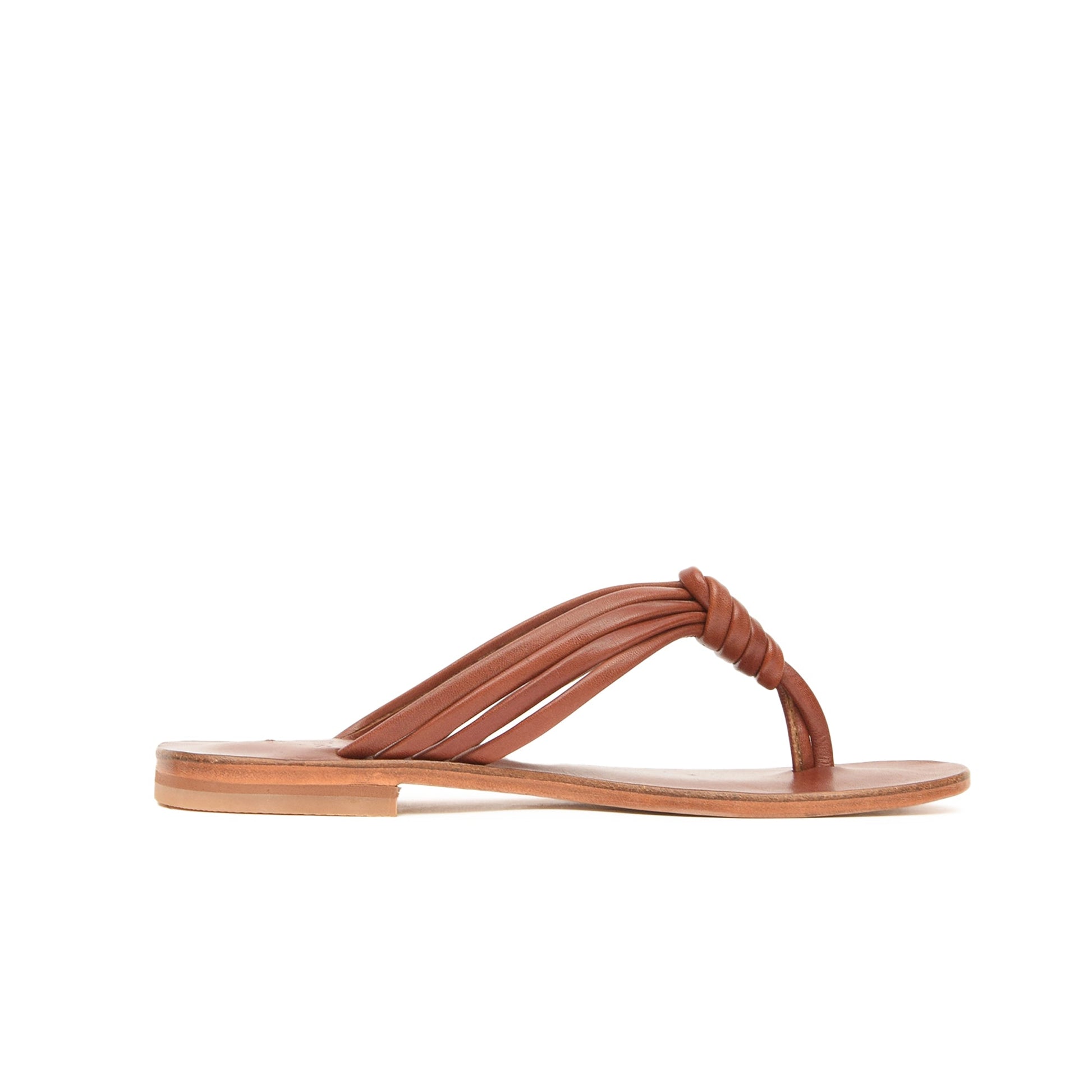 Olivia Chestnut Brown Leather Women’s Slippers