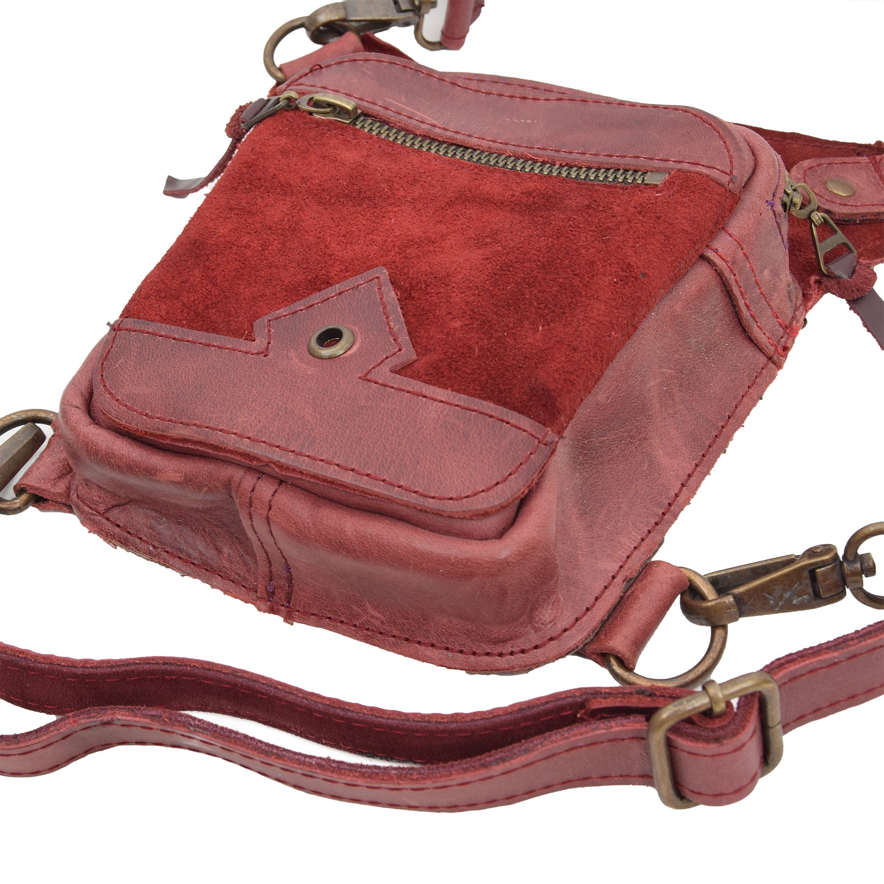 Red Leather Belt Bag Diantha