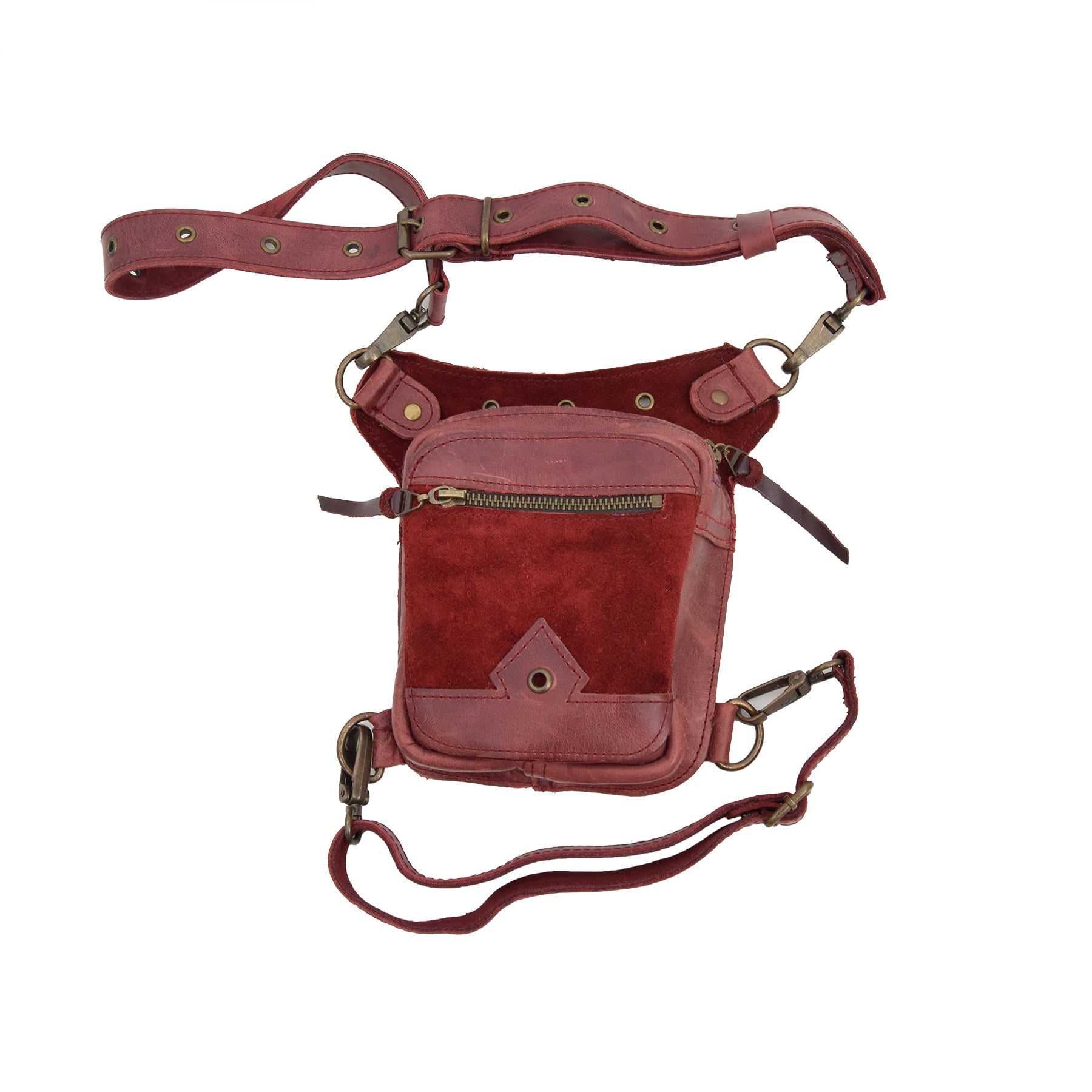 Red Leather Belt Bag Diantha