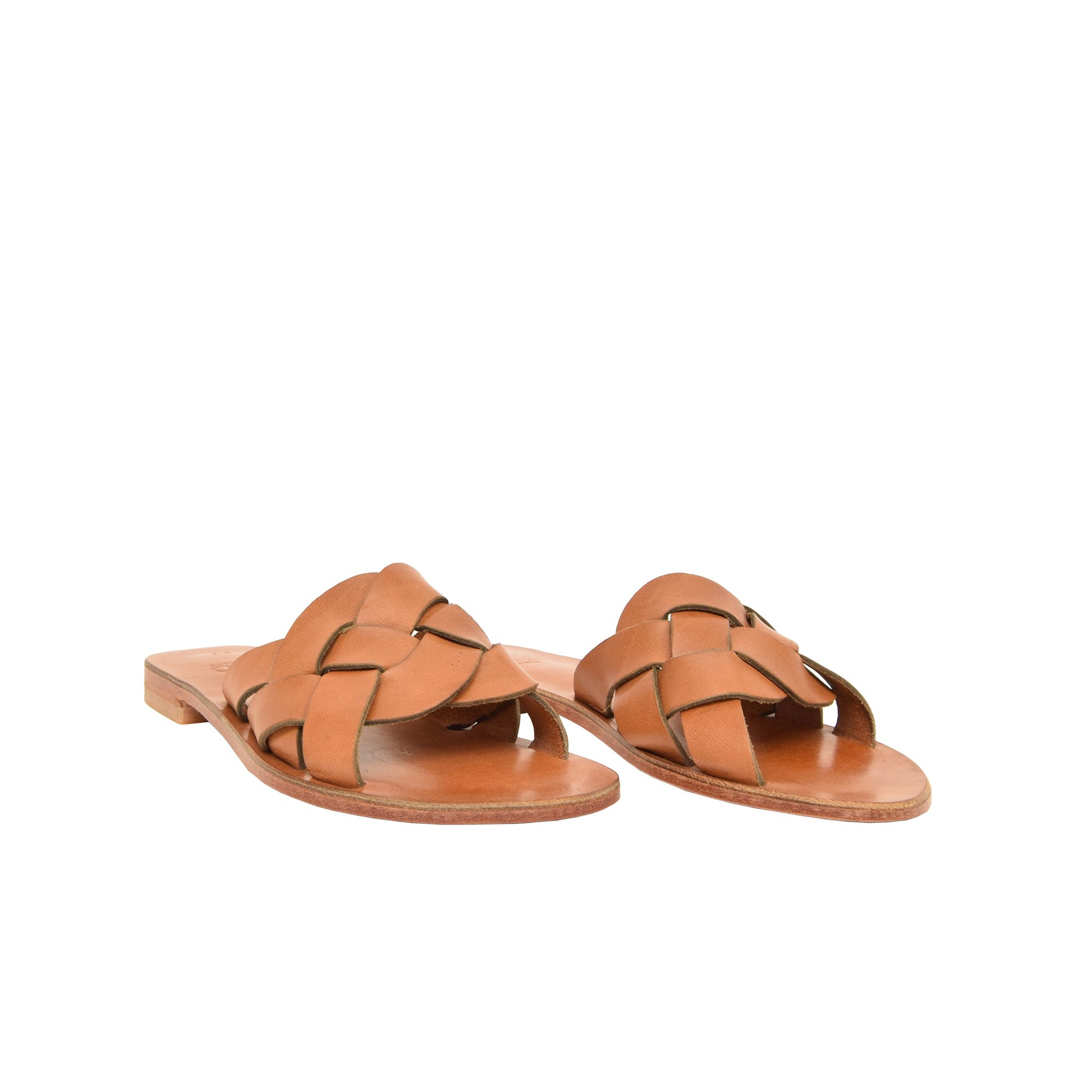 Scarlet Tan Leather Women’s Slippers