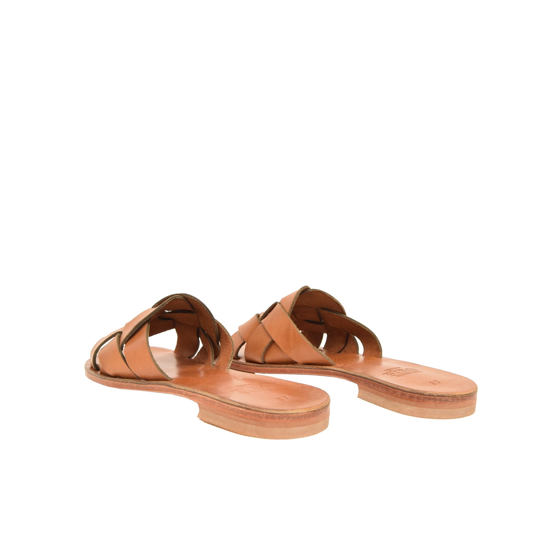 Scarlet Tan Leather Women’s Slippers