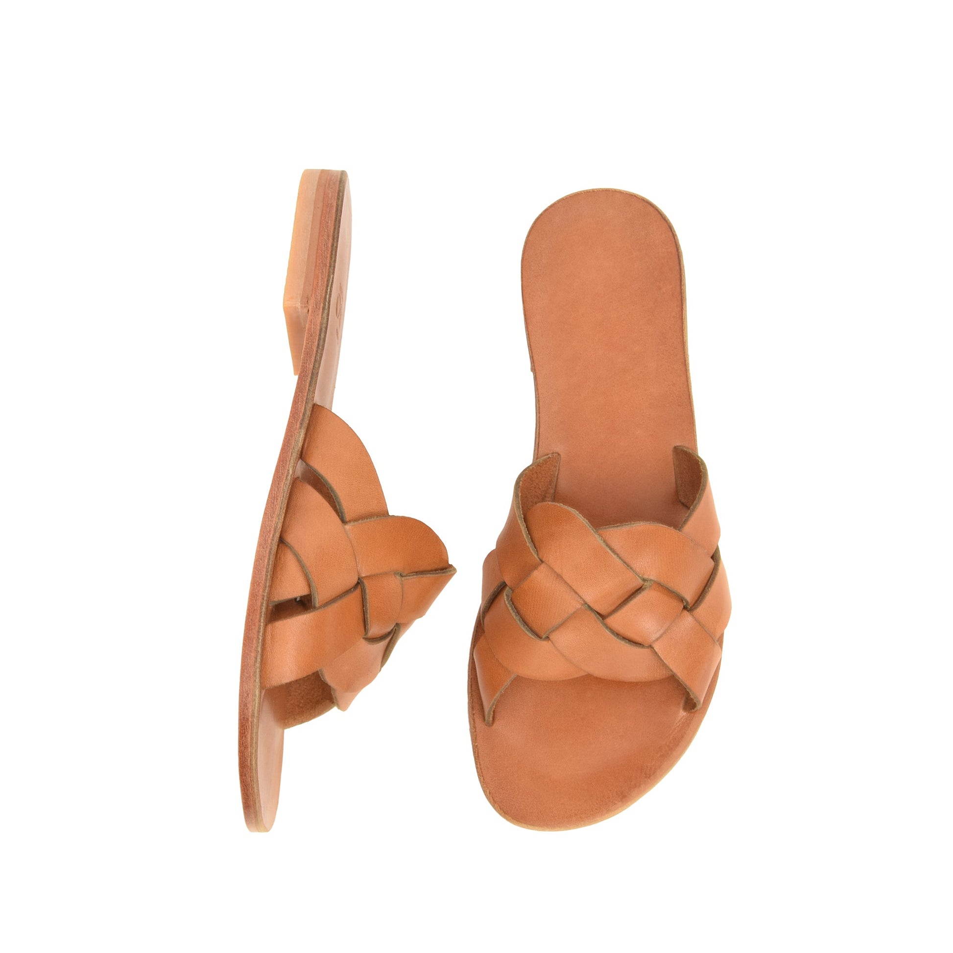 Scarlet Tan Leather Women’s Slippers