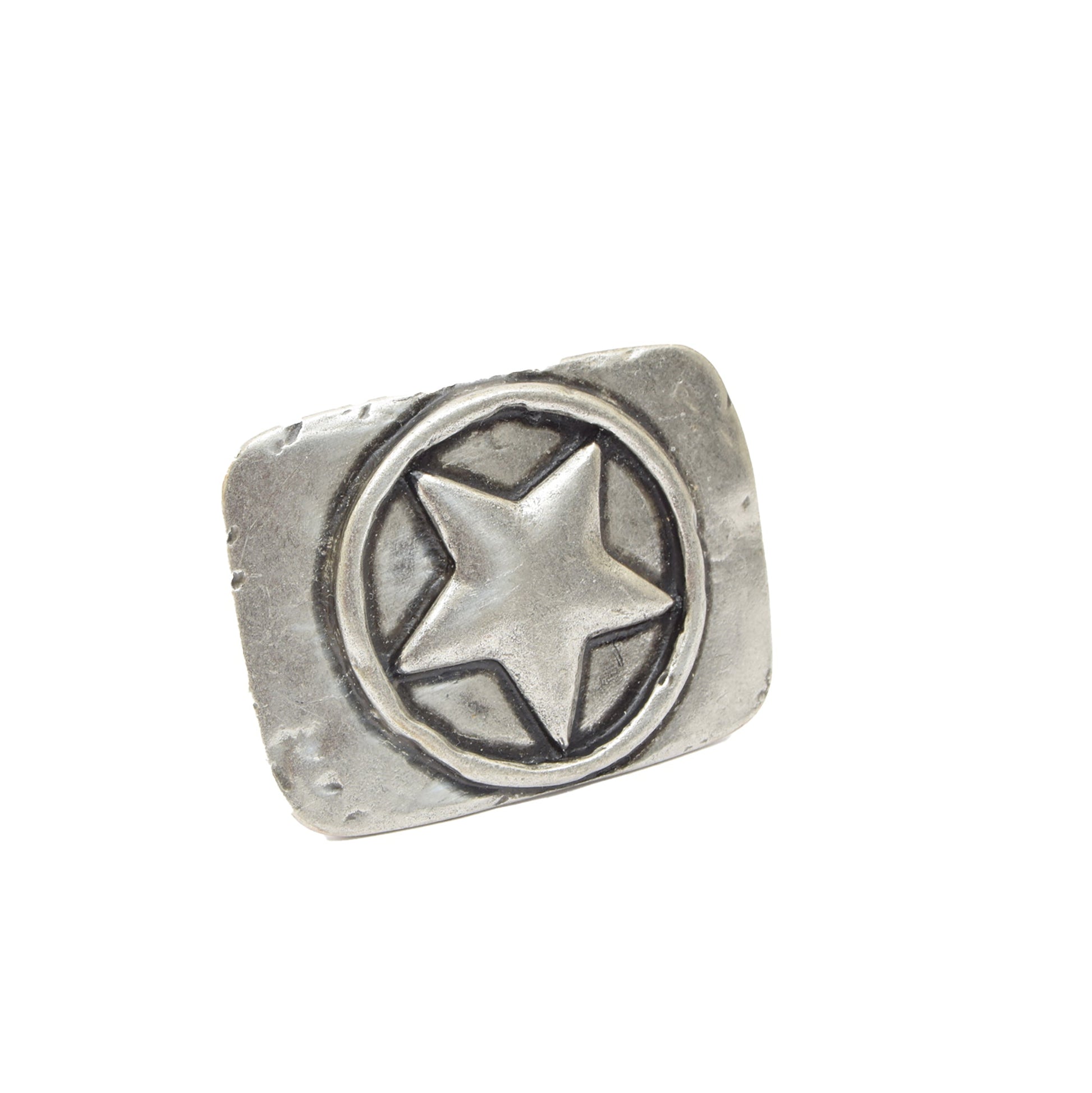 Silver Toned Removable Metal Belt Buckle Army Star