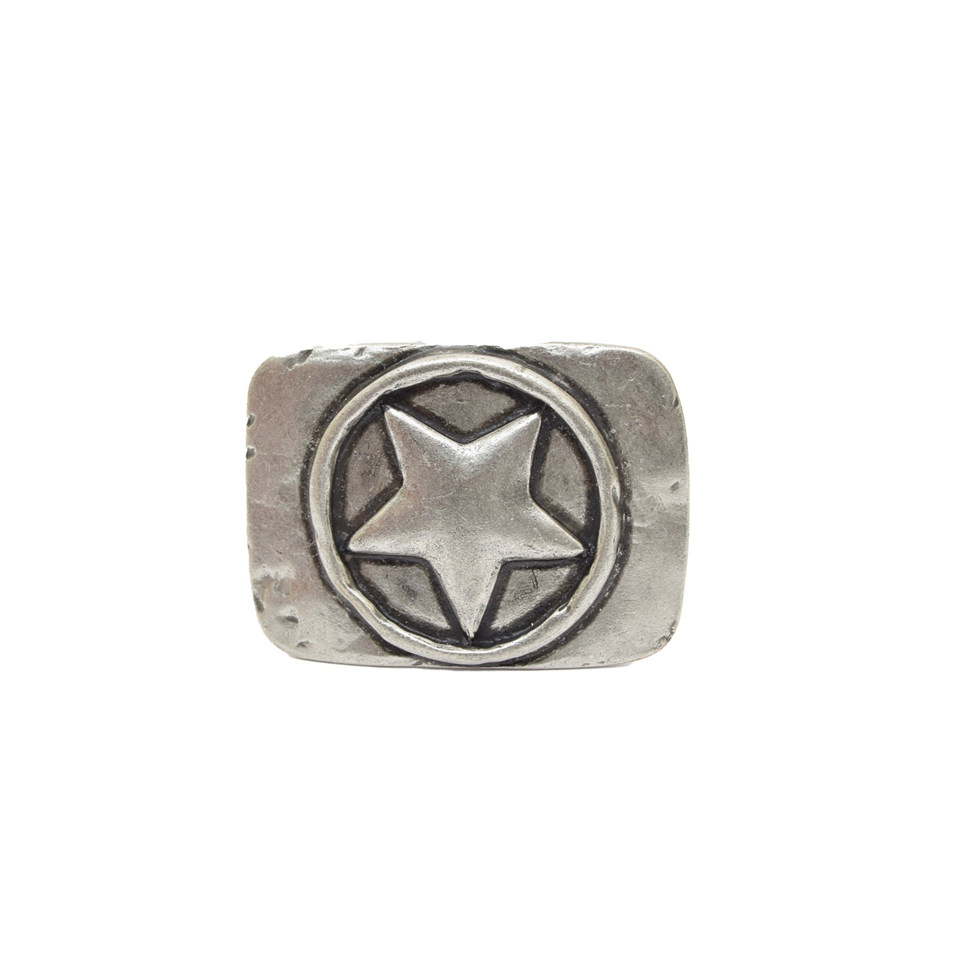 Silver Toned Removable Metal Belt Buckle Army Star