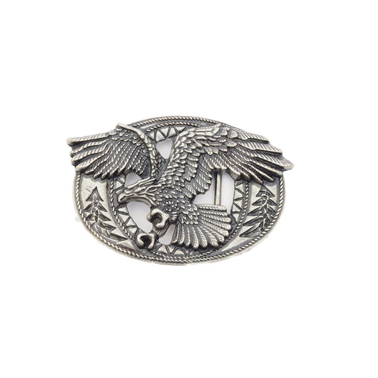 Silver Toned Removable Metal Belt Buckle Flying Eagle