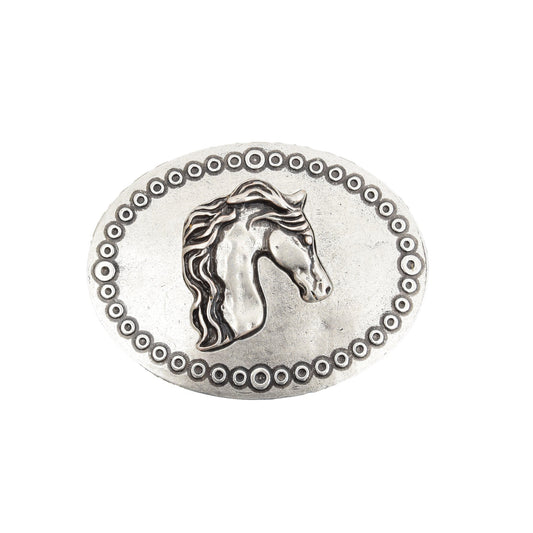 Silver Toned Removable Metal Belt Buckle Foal