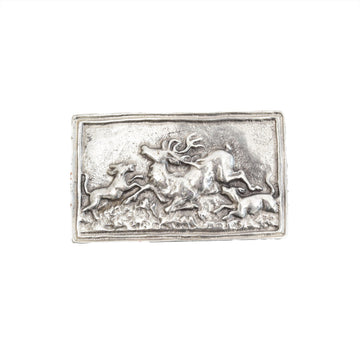 Silver Toned Removable Metal Belt Buckle Hunter