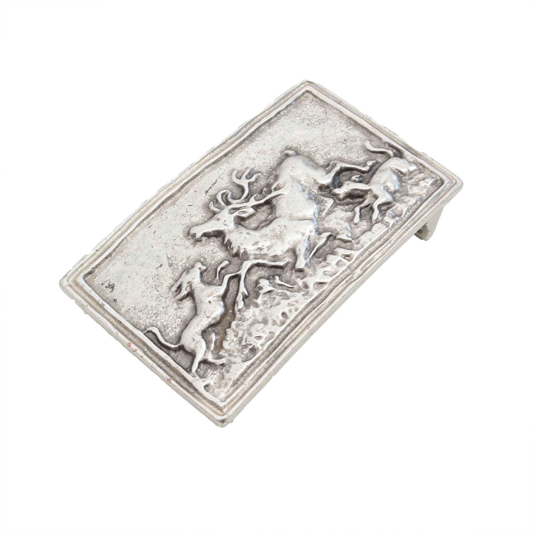 Silver Toned Removable Metal Belt Buckle Hunter