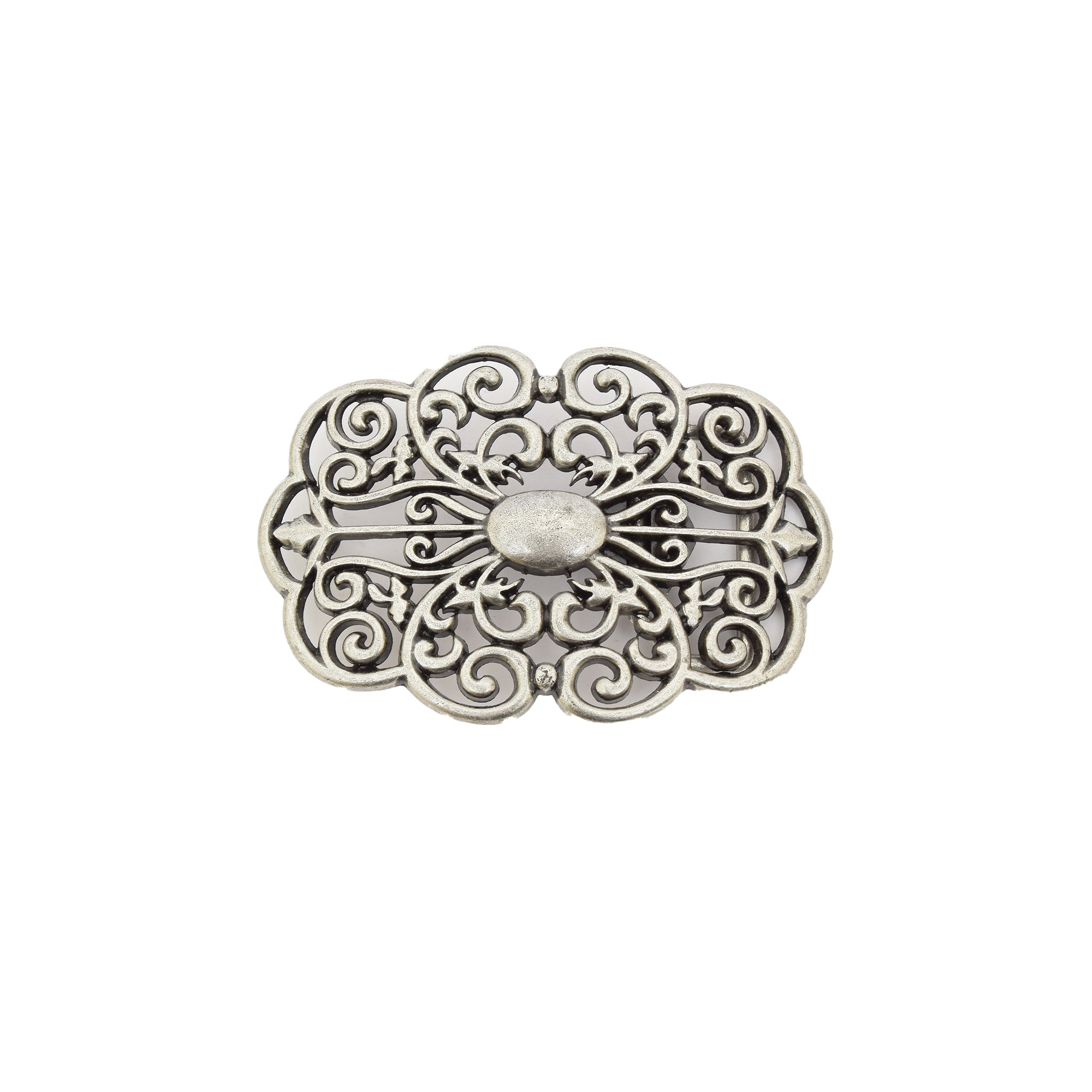 Silver Toned Removable Metal Belt Buckle Lariat