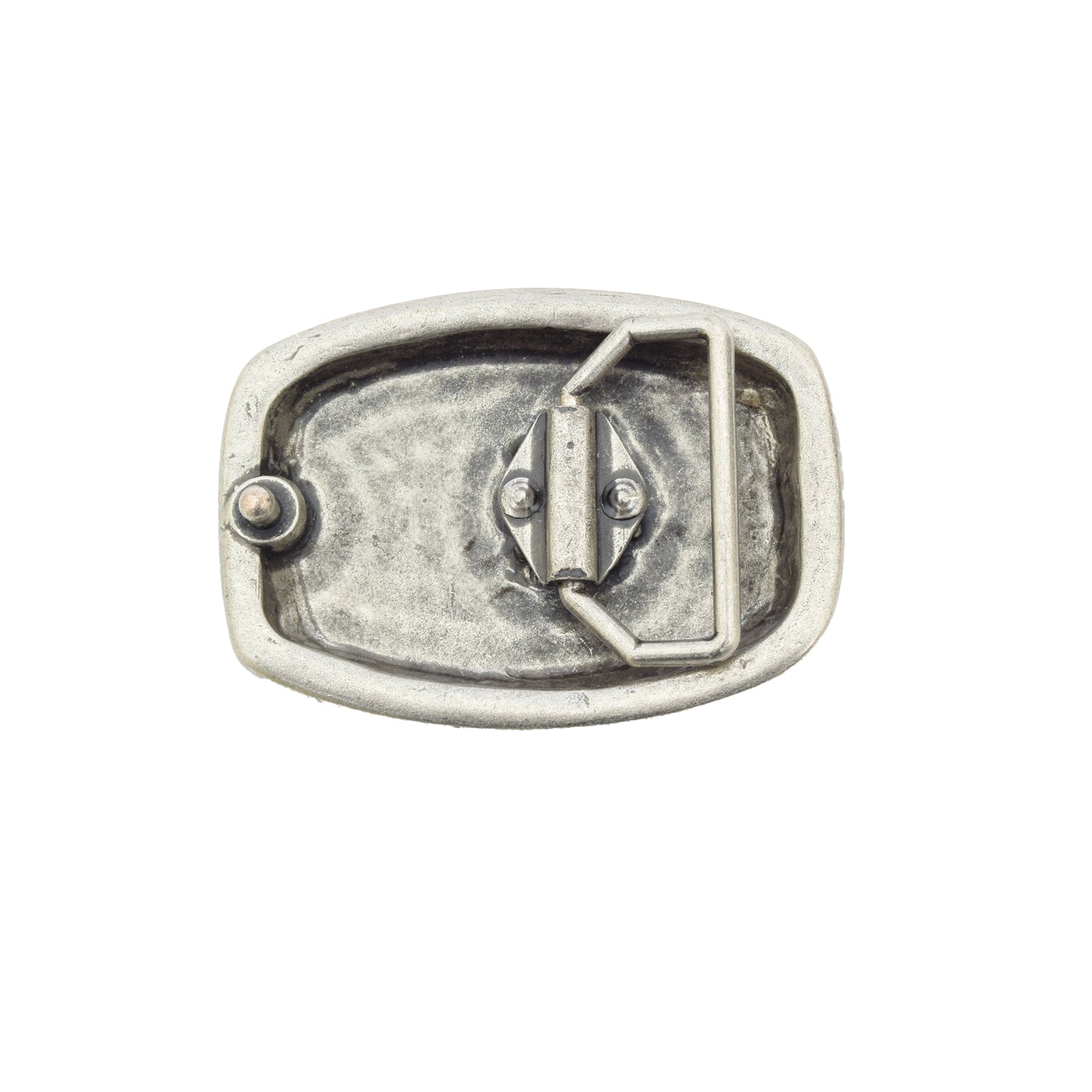 Silver Toned Removable Metal Belt Buckle Perithos