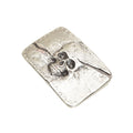 Silver Toned Removable Metal Belt Buckle Skull