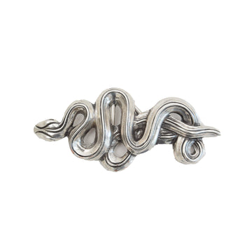 Silver Toned Removable Metal Belt Buckle Snake Arrow