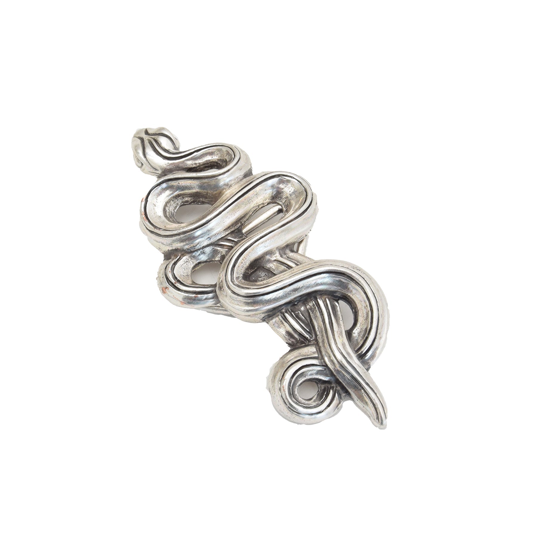 Silver Toned Removable Metal Belt Buckle Snake Arrow