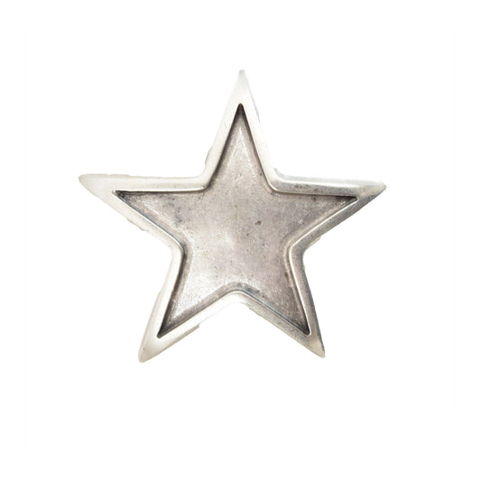 Silver Toned Removable Metal Belt Buckle Star