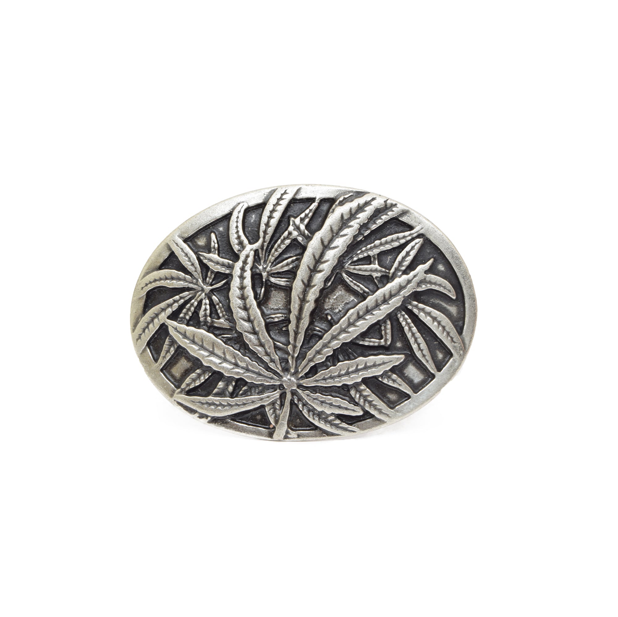 Silver Toned Removable Metal Belt Buckle Timeless Leaf