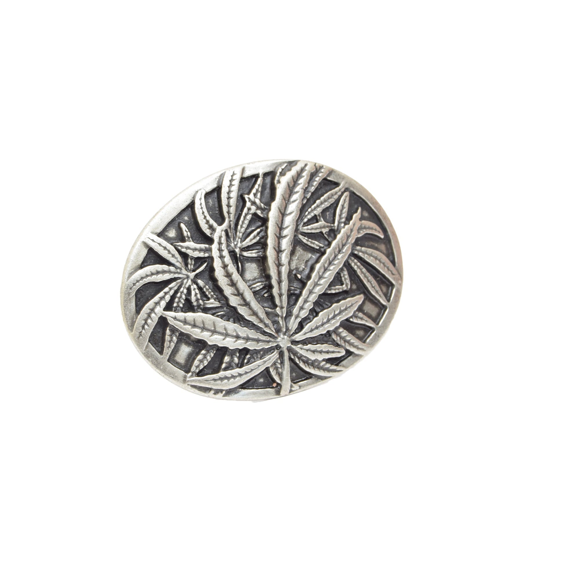 Silver Toned Removable Metal Belt Buckle Timeless Leaf