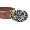 Silver Toned Removable Metal Belt Buckle Timeless Leaf