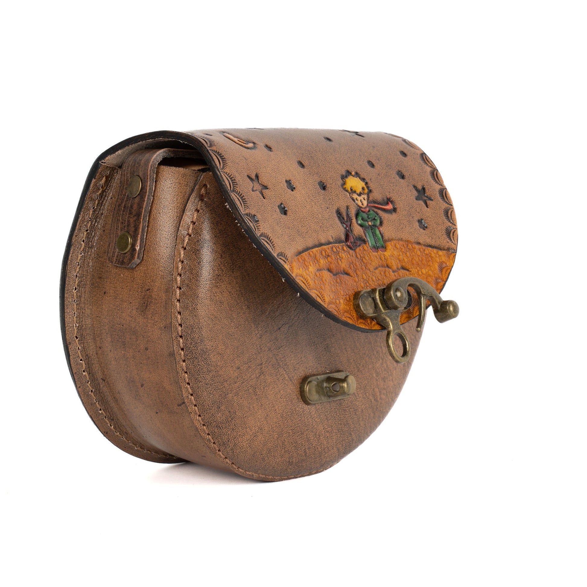 Tan Leather Carved & Crafted Hand Bags Little Prince