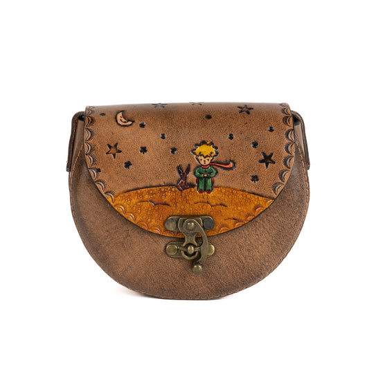 Tan Leather Carved & Crafted Hand Bags Little Prince