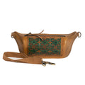 Tan Leather Carved & Crafted Waist Hand Bags Hatti