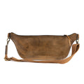 Tan Leather Carved & Crafted Waist Hand Bags Hatti