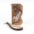 Tan Leather Carved & Crafted Wallet Spartan Warrior