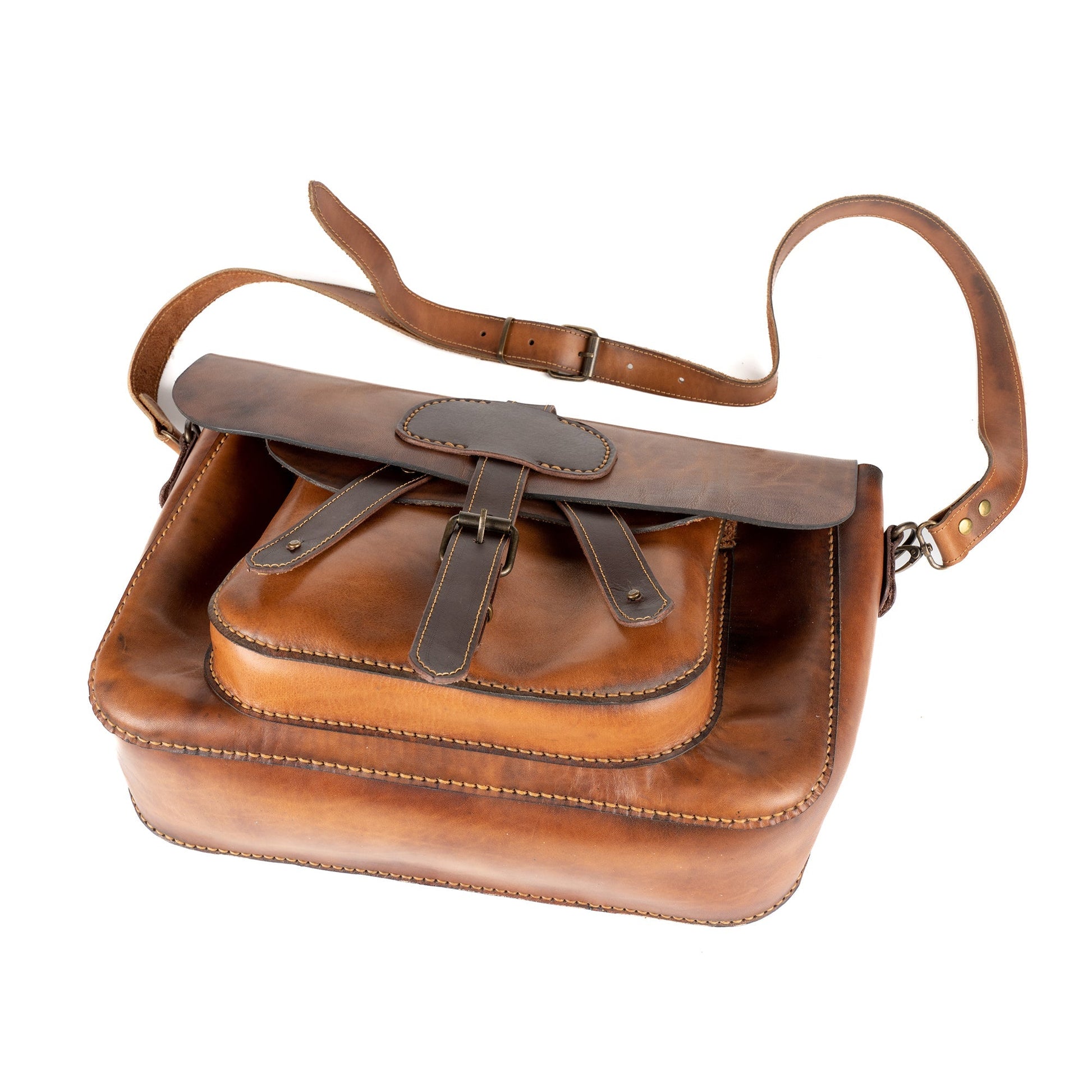 Tan Leather Crossbody Bag Lunar