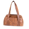 Tan Leather Top Handle Bag Pithus