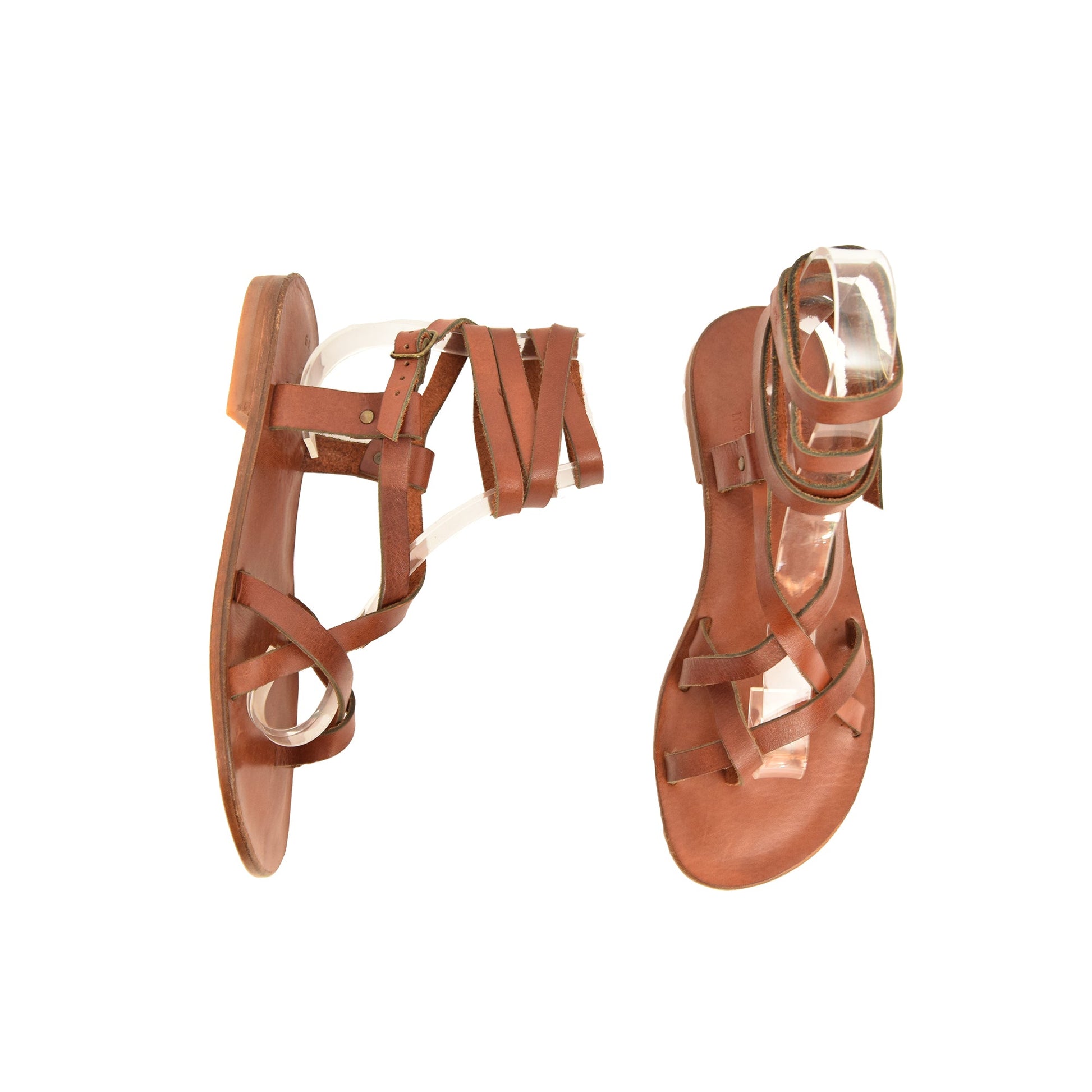 Thetis Chestnut Brown Leather Women’s Sandals