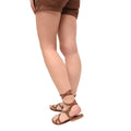 Thetis Chestnut Brown Leather Women’s Sandals